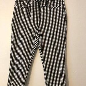 White House Black Market Slim Crop Gingham Sz 8